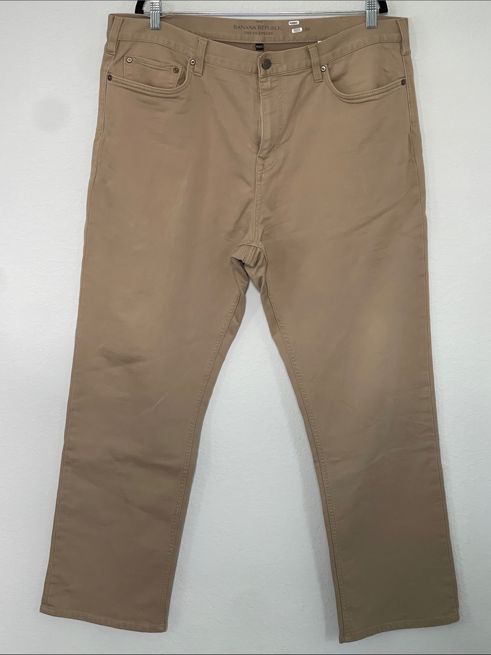 Banana Republic Traveler Pants Mens 40x32 Tan Khaki Stretch Straight